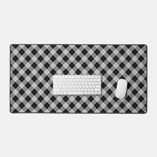 gingham stijl zwart grijs geruit picknick geruit bureaumat (Keyboard & Muis)