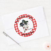 Gingham Strawberry Jam Sticker Etiket Uw Keuken (Envelop)