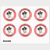 Gingham Strawberry Jam Sticker Etiket Uw Keuken (Vel)