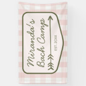 Gingham Summer Bach Camp Roze Groene Bachelorette Spandoek (Verticaal)