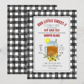 Gingham Sweet Tea Floral Baby Virtual Sip & See Kaart (Voorkant / Achterkant)