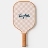 Gingham Tan Pickleball Paddle (Voorkant)