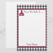 Gingham Teacher Stationery Briefpapier (Voorkant / Achterkant)