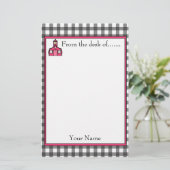 Gingham Teacher Stationery Briefpapier (Staand voorkant)