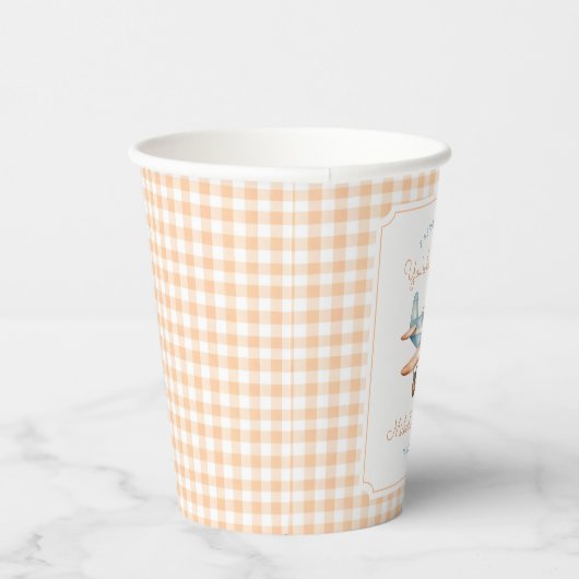 Gingham Time vliegt eerste verjaardag vliegtuig Papieren Bekers (Rechts)