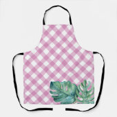 Gingham Tropical Pink Kitchen Schort voor haar (Voorkant)