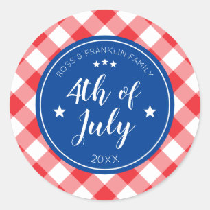 Gingham uit de gevechtsgroep van juli ronde sticker