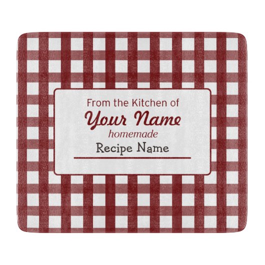 Gingham-voedseletiket Snijplank (Voorkant)