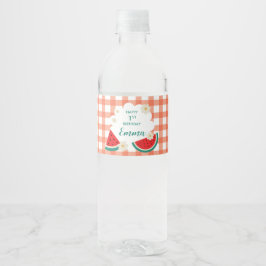 Gingham Watermelon Bottle Wrappers Waterfles Etiket