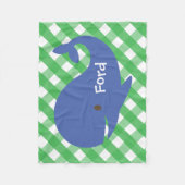 Gingham Whale Personalized Fleece Blanket (Voorkant)