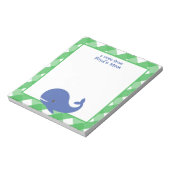 Gingham Whale Personalized Notitieblok (Gedraaid)