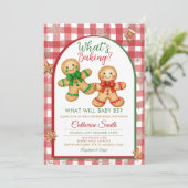 Gingham What's Baking Gingerbread Gender Reveal Kaart (Staand voorkant)