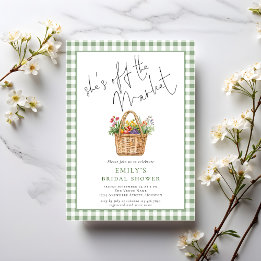 Gingham Ze is van het Market Script-Vrijgezellenfe Kaart