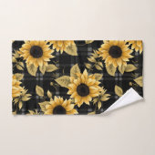 Gingham zonnebloemen patroon bad handdoek (Handdoek)