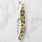 Gingham zonnebloemen patroon kurkentrekker (Voorkant)