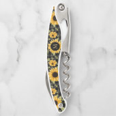 Gingham zonnebloemen patroon kurkentrekker (Achterkant)