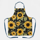 Gingham zonnebloemen patroon schort (Voorkant)