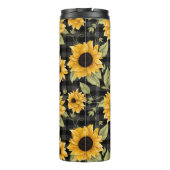 Gingham zonnebloemen patroon thermosbeker (Achterkant)