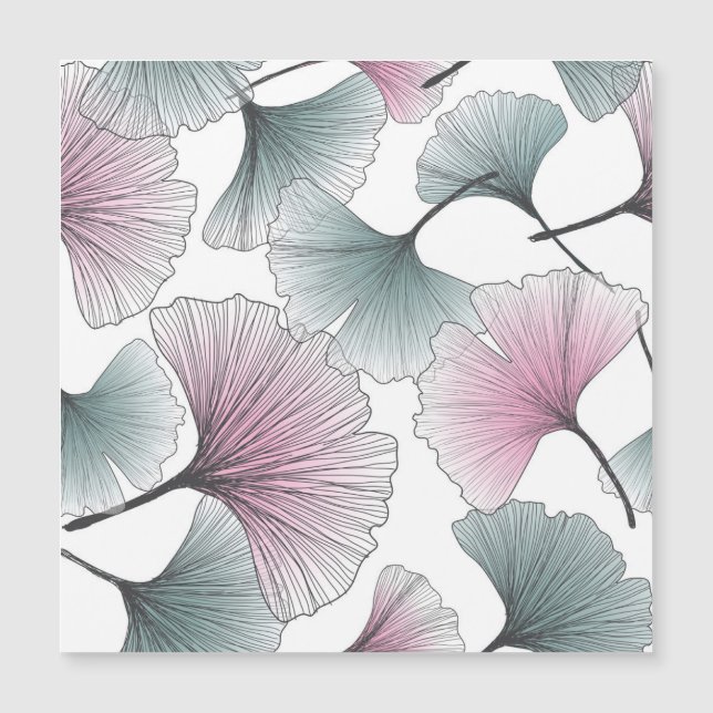 Gingko biloba met de hand getekend. (Voorkant)