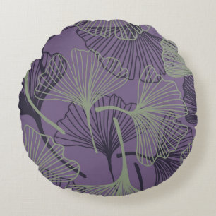Gingko biloba naadloos. ABSTRACTE VINTAGE b Rond Kussen