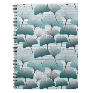 Gingko biloba naadloos blauw kleurpatroon. notitieboek