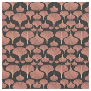 Gingko Black Floral Pattern Stof