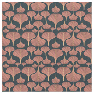  Gingko Black Floral Pattern Stof
