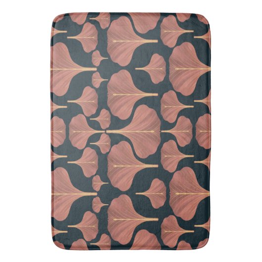  Gingko Blauwe Bloem Badmat (Voorkant Verticaal)