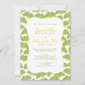 Gingko Boom Lente Groene bruiloft 2 Kaart (Voorkant)