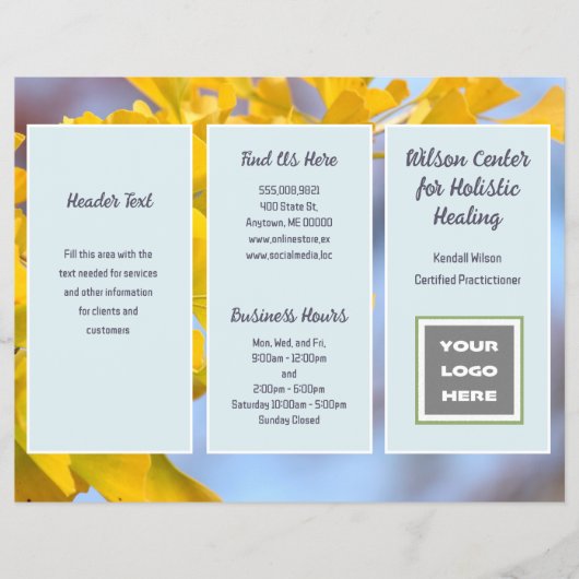 Gingko Business Logo Gevouwen Brochure (Voorkant)