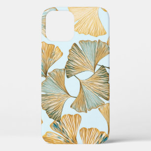 Gingko laat Waterverf naadloos patroon iPhone 12 Hoesje