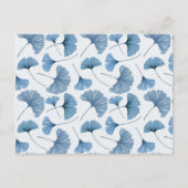 Gingko leaf blauw en wit patroonjournaal briefkaart (Voorkant)