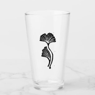 Gingko Leaf Lino Print glazen beker
