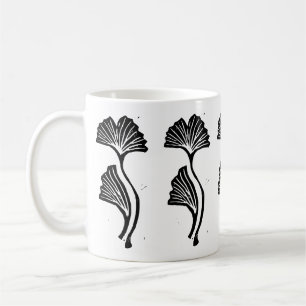 Gingko Leaf Lino Print Mug