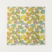 Gingko Leaves: Bloemen Abstracte kunst Wandkleed (Voorkant)
