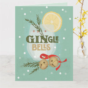 GINgle Bells Carte de voeux de vacances pliée