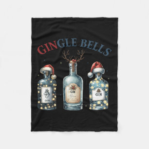 Gingle Bells Funny Gin Bells Kerstboom Me Fleece Deken