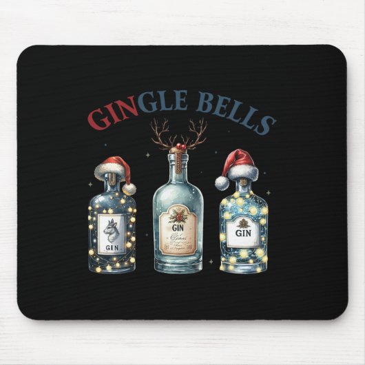 Gingle Bells Funny Gin Gin Bells Christmas Tree Me Muismat (Voorkant)