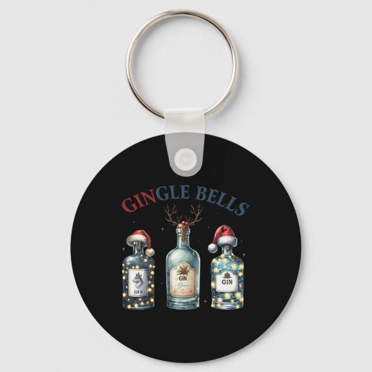 Gingle Bells Funny Gin Gin Bells Christmas Tree Me Sleutelhanger (Voorkant)