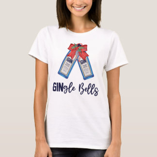 Gingle Bells Merry Kerstgin Drink wijn T-shirt