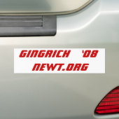Gingrich   '08 Newt.Org Bumpersticker (Op auto)