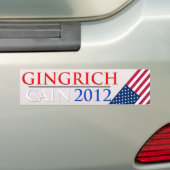 Gingrich/Cain 2012 bumpersticker (Op auto)