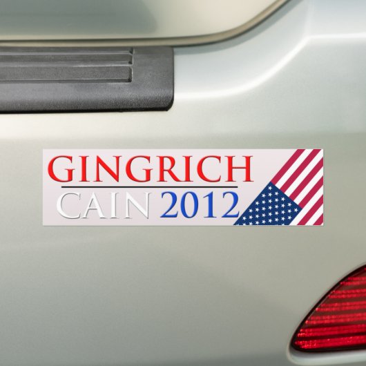 Gingrich/Cain 2012 bumpersticker (Op auto)