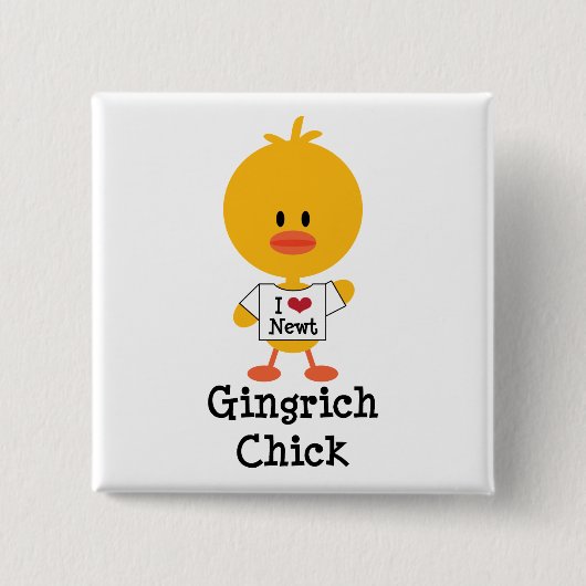 Gingrich Chick Button I Heart Newt (Voorkant)