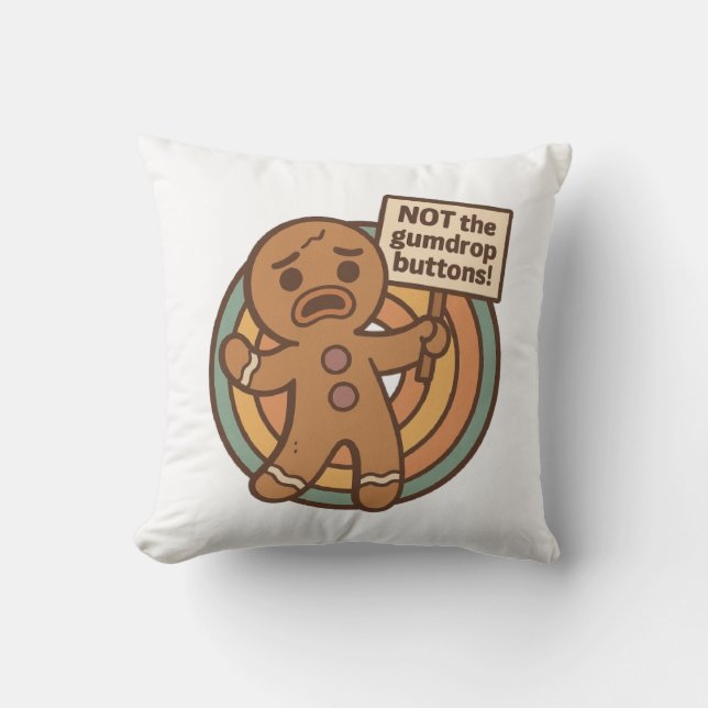 Gingy Gingerbread Christmas Throw Pillow Kussen (Voorkant)