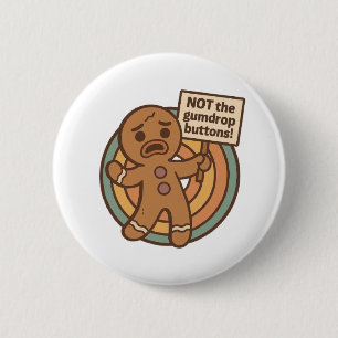 Gingy Kerst Knop Speld Ronde Button 5,7 Cm