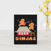 Ginja Ninja Ginjas Gingerbrood Ninjas Kerstmis Gi Kaart (Gele Bloem)