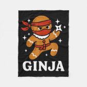 Ginjas Gingerbread Ninja Funny Christmas Cookie Bo Fleece Deken (Voorkant)