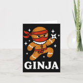 Ginjas Gingerbread Ninja Funny Christmas Cookie Bo Kaart (Voorkant)