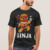 Ginjas Gingerbread Ninja Funny Christmas Cookie Bo T-shirt (Voorkant)